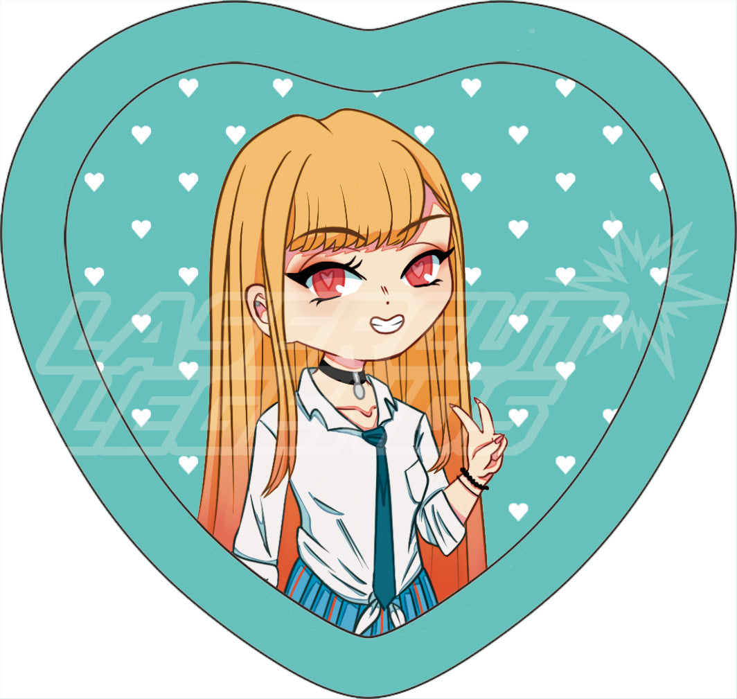 LAST RUN Marin Kitagawa Heart Button